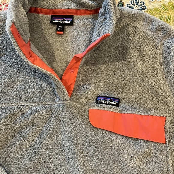 Patagonia Re-Tool Snap-T Fleece Polartec Thermal Pro Pullover XXL Gray/Coral - Picture 1 of 8